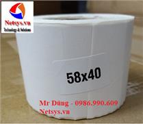 Tem nhãn cho cân điện tử mã vạch 58x40 mm 